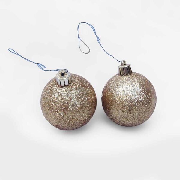 Kit bolas de Natal douradas glitter - Image 2