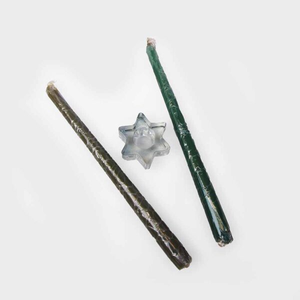 Kit duas velas Natal verdes - Imagem 2